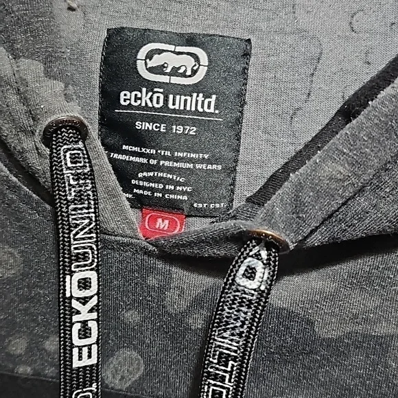 Ecko Sleeveless‎ Camo Hoodie Shirt Medium - Picture 3 of 6